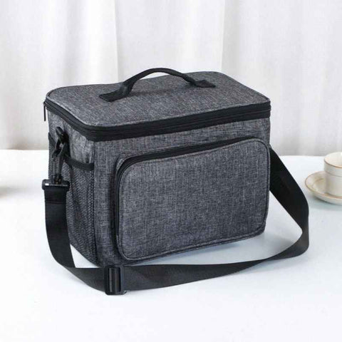 Large Capacity Oxford Cooler Bag, Portable Insulated Lunch Bag for Outdoor Picnics and Office Food Storage—Gray In Australia - Darrahopens