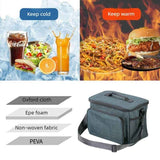 Large Capacity Oxford Cooler Bag, Portable Insulated Lunch Bag for Outdoor Picnics and Office Food Storage—Gray In Australia - Darrahopens