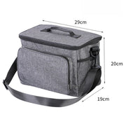 Large Capacity Oxford Cooler Bag, Portable Insulated Lunch Bag for Outdoor Picnics and Office Food Storage—Gray