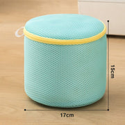 Cylindrical Sandwich Mesh Bra Laundry Bag, Anti-Deformation Underwear Washing Bag — Black
