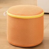 Cylindrical Sandwich Mesh Bra Laundry Bag, Anti-Deformation Underwear Washing Bag — Orange
