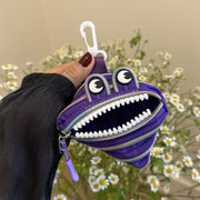 Creative Multi-zip Monster Coin Purse, Earphone and Key Storage Pouch with Detachable Hook - Purple In Australia - Darrahopens