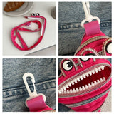 Creative Multi-zip Monster Coin Purse, Earphone and Key Storage Pouch with Detachable Hook - Purple In Australia - Darrahopens