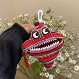 Creative Multi-zip Monster Coin Purse, Earphone and Key Storage Pouch with Detachable Hook - Red In Australia - Darrahopens