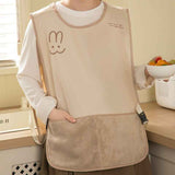 Sleeveless Vest-Style Waterproof and Oil-Resistant Apron, Washable Aprons for Home Kitchens—Beige In Australia - Darrahopens