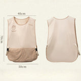 Sleeveless Vest-Style Waterproof and Oil-Resistant Apron, Washable Aprons for Home Kitchens—Beige