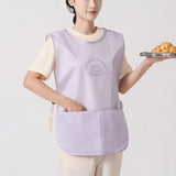 Mesh Breathable Vest-Style Waterproof and Oil-Resistant Apron, Washable Aprons for Home Kitchens—Pink