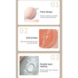 Shampoo & Bath Brush 2-Piece Set, Silicone Scalp Massager Shower Brush, Multi-Purpose for Humans and Pets—Gray
