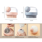 Shampoo & Bath Brush 2-Piece Set, Silicone Scalp Massager Shower Brush, Multi-Purpose for Humans and Pets—Pink