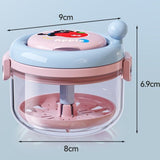 Hand Crank Centrifugal Retainer Cleaning & Storage 2-in-1 Case, Denture and Aligner Cleaner Box with Built-in Mirror—Pink