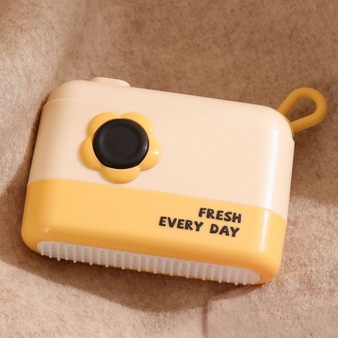 3-in-1 Camera-Shaped Washable Lint Roller, Reusable Portable Pet Hair Remover & Fabric Shaver Brush—Yellow In Australia - Darrahopens