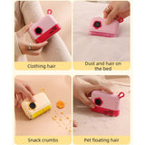 3-in-1 Camera-Shaped Washable Lint Roller, Reusable Portable Pet Hair Remover & Fabric Shaver Brush—Yellow
