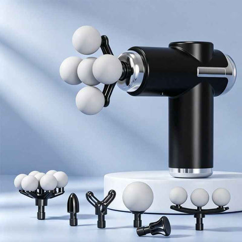Multi-Head Mini Fascia Gun with 7 Replaceable Massage Heads, Portable Electric Deep Tissue Muscle Massager—Black In Australia - Darrahopens