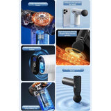 LED Digital Display 6-Speed Mini Fascia Gun, Rechargeable Portable Electric Muscle Massager for Fitness and Neck Relief—Black In Australia - Darrahopens