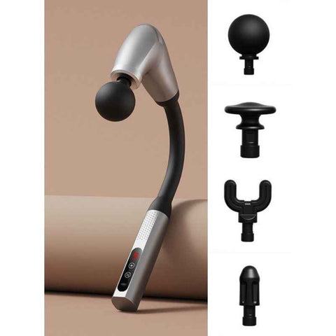 U-Shaped Extended Handle Fascia Gun, 9-Speed Variable Electric Deep Tissue Massager for Back, and Body Relief—Silver In Australia - Darrahopens