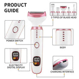 5-in-1 Electric Hair Trimmer with LED Display, Women's Body Shaver for Nose, Eyebrow and Underarm Hair Removal In Australia - Darrahopens