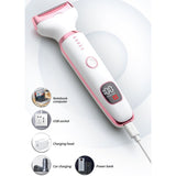 5-in-1 Electric Hair Trimmer with LED Display, Women's Body Shaver for Nose, Eyebrow and Underarm Hair Removal