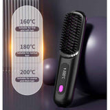 Portable Negative Ion Hair Straightener Brush, 3-Temperature Dual-Use Styling Comb for Travel and Home Use - Blue In Australia - Darrahopens