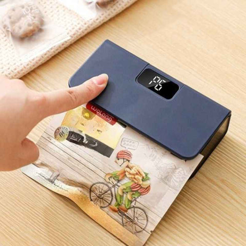 Magnetic Rechargeable Sealer, 6-Speed Adjustable Portable Press Sealing Machine for Snack and Coffee—Blue In Australia - Darrahopens