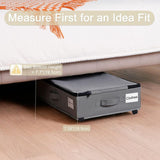 2-Pack -L- Under-Bed Storage Bins with Wheels, Foldable Flat Fabric Storage Containers for Clothes and Miscellaneous Items - Black