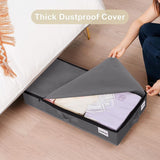 2-Pack -M- Under-Bed Storage Bins with Wheels, Foldable Flat Fabric Storage Containers for Clothes and Miscellaneous Items - Black