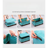 L Foldable Plastic Storage Boxes, Stackable Organizer Bins for Closets, Under Beds, Camping, and Car Trunks—Blue