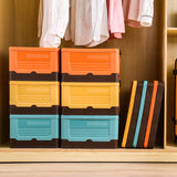 L Foldable Plastic Storage Boxes, Stackable Organizer Bins for Closets, Under Beds, Camping, and Car Trunks—Orange In Australia - Darrahopens