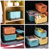 2-Pack M Foldable Plastic Storage Boxes, Stackable Organizer Bins for Closets, Under Beds, Camping, and Car Trunks—Yellow