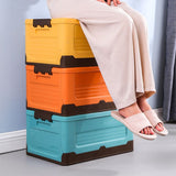 2-Pack S Foldable Plastic Storage Boxes, Stackable Organizer Bins for Closets, Under Beds, Camping, and Car Trunks—Blue