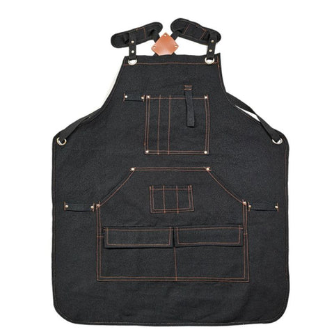 Thick Canvas Tool Apron With Multiple Pockets, Adjustable Work Apron for Woodworking, Gardening, and Auto Repair—Black In Australia - Darrahopens