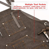 Thick Canvas Tool Apron With Multiple Pockets, Adjustable Work Apron for Woodworking, Gardening, and Auto Repair—Blue