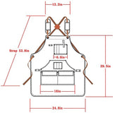 Thick Canvas Tool Apron With Multiple Pockets, Adjustable Work Apron for Woodworking, Gardening, and Auto Repair—Gray