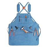 Thick Canvas Tool Apron With Multiple Pockets, Adjustable Work Apron for Woodworking, Gardening, and Auto Repair—Sky Blue In Australia - Darrahopens