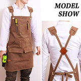 Thick Canvas Tool Apron With Multiple Pockets, Adjustable Work Apron for Woodworking, Gardening, and Auto Repair—Sky Blue In Australia - Darrahopens