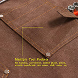 Thick Canvas Tool Apron With Multiple Pockets, Adjustable Work Apron for Woodworking, Gardening, and Auto Repair—Sky Blue