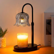 Lily of the Valley Candle Warmer Lamp with Dimmer Knob, Wooden Base Aroma Table Lamp for Bedroom Decor - Gray In Australia - Darrahopens