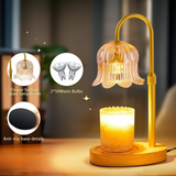 Lily of the Valley Candle Warmer Lamp with Dimmer Knob, Wooden Base Aroma Table Lamp for Bedroom Decor - Gray In Australia - Darrahopens