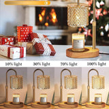 Adjustable Timed Candle Warmer Lamp, Wooden Base Glass Aroma Lamp, Candle Not Included, Comes with 2 Bulbs—Walnut Color In Australia - Darrahopens