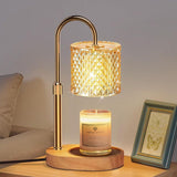 Adjustable Timed Candle Warmer Lamp, Wooden Base Glass Aroma Lamp, Candle Not Included, Comes with 2 Bulbs—Natural Wood Color In Australia - Darrahopens