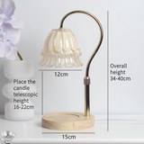 Timed Dimmable Candle Warmer Lamp, Wooden Base Adjustable Aroma Lamp, Candle Not Included—Beige In Australia - Darrahopens
