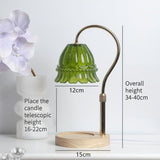 Timed Dimmable Candle Warmer Lamp, Wooden Base Adjustable Aroma Lamp, Candle Not Included—Green In Australia - Darrahopens