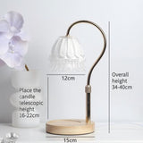 Timed Dimmable Candle Warmer Lamp, Wooden Base Adjustable Aroma Lamp, Candle Not Included—White In Australia - Darrahopens