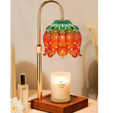 Lotus-Shaped Adjustable, Timed, Dimmable Candle Warmer Lamp, Wood Base Aroma Table Lamp, Candle Not Included—Red In Australia - Darrahopens