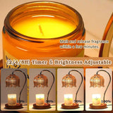 Lotus-Shaped Timed Dimmable Candle Warmer Lamp, Aroma Table Lamp, Candle Not Included—Clear