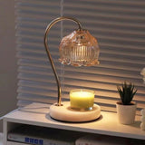 Lotus-Shaped Timed Dimmable Candle Warmer Lamp, Aroma Table Lamp, No Candle Included—Pink