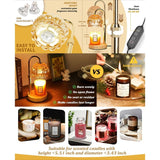 Adjustable Timed Dimmable Candle Warmer Lamp, Wooden Base Smokeless Aroma Table Lamp, Candle Not Included—Light Green