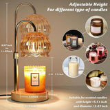 Adjustable Timed Dimmable Candle Warmer Lamp, Wooden Base Smokeless Aroma Table Lamp, Candle Not Included—Green