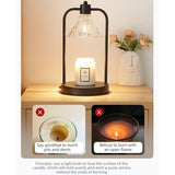 Vintage Iron Frame Timed Dimmable Candle Warmer Lamp, Smokeless Aroma Table Lamp, Candle Not Included—Clear
