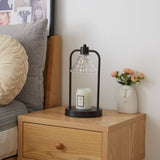Vintage Iron Frame Timed Dimmable Candle Warmer Lamp, Smokeless Aroma Table Lamp, Candle Not Included—Clear