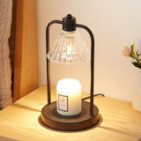 Vintage Iron Frame Timed Dimmable Candle Warmer Lamp, Smokeless Aroma Table Lamp, Candle Not Included—Clear